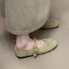 Flat Shoes Women's 2025 New Autumn Skirt Mary Jane Single Shoes Flat Grandma Shoes One Pedal Doudou Shoes