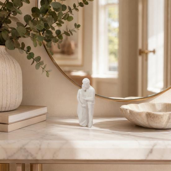 Smooth Edge Figurine 3D Printed Couple Figurine, Husband And Pregnant Wife Embrace Sculpture, Romantic Healing Atmosphere Decor Lover Statue for Home