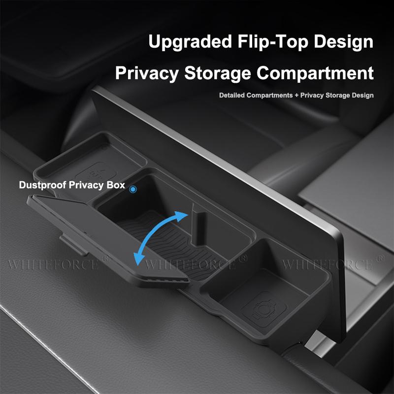 For Tesla Model Y Juniper 2025 Model 3 Highland Car Dashboard Storage Box Central Control Screen Rear Storage Tray Accessories