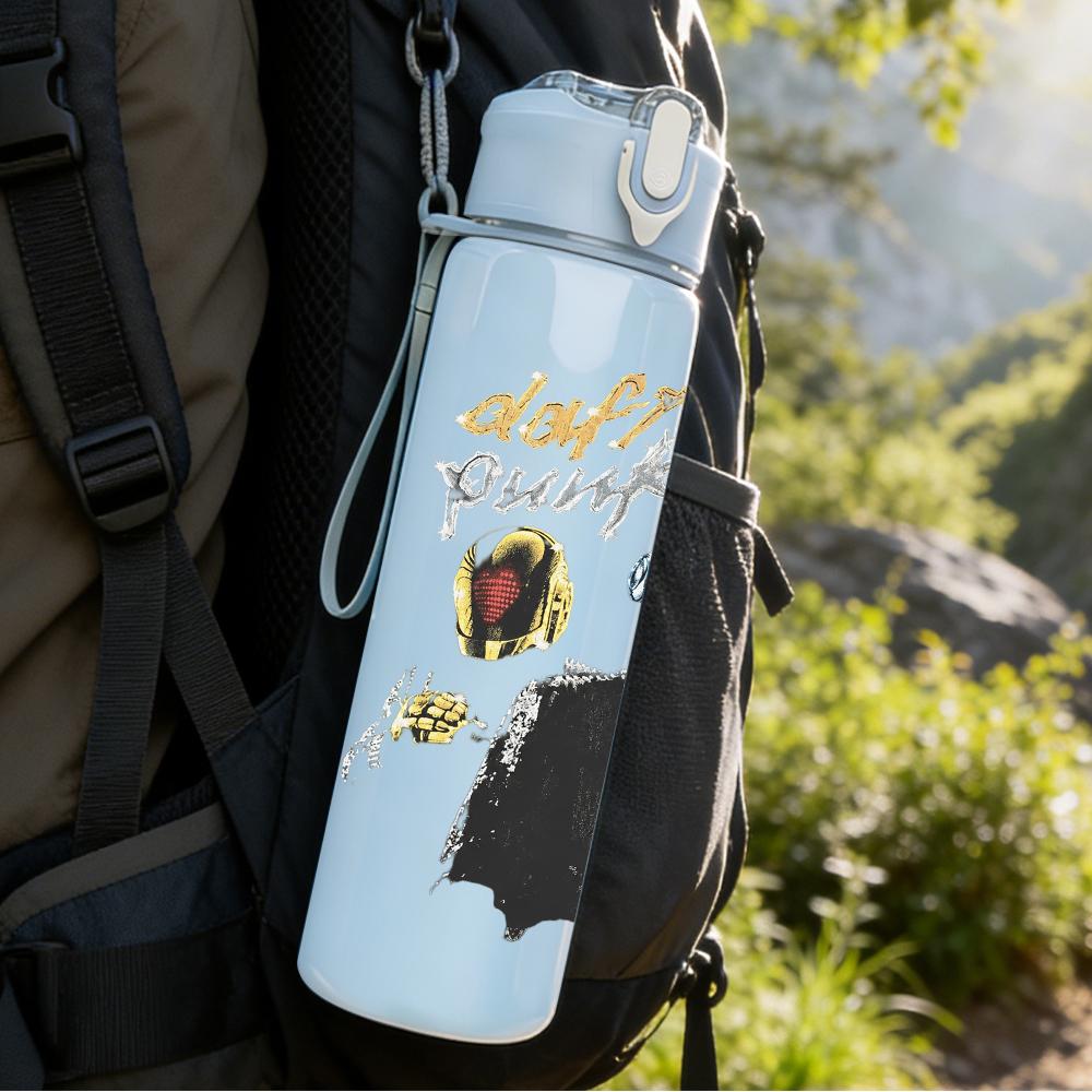 1PC Multi Cartoon Character Colorful Collage Print 750ml Portable Sports Water Bottle Leakproof Gym Outdoor Travel Drink Cup