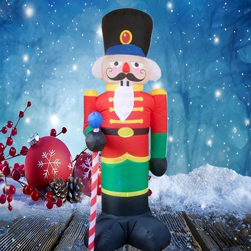 Inflatable Toy Soldier Nutcracker Christmas Inflatable Model Luminous Inflatable Model Christmas Atmosphere Decoration Model