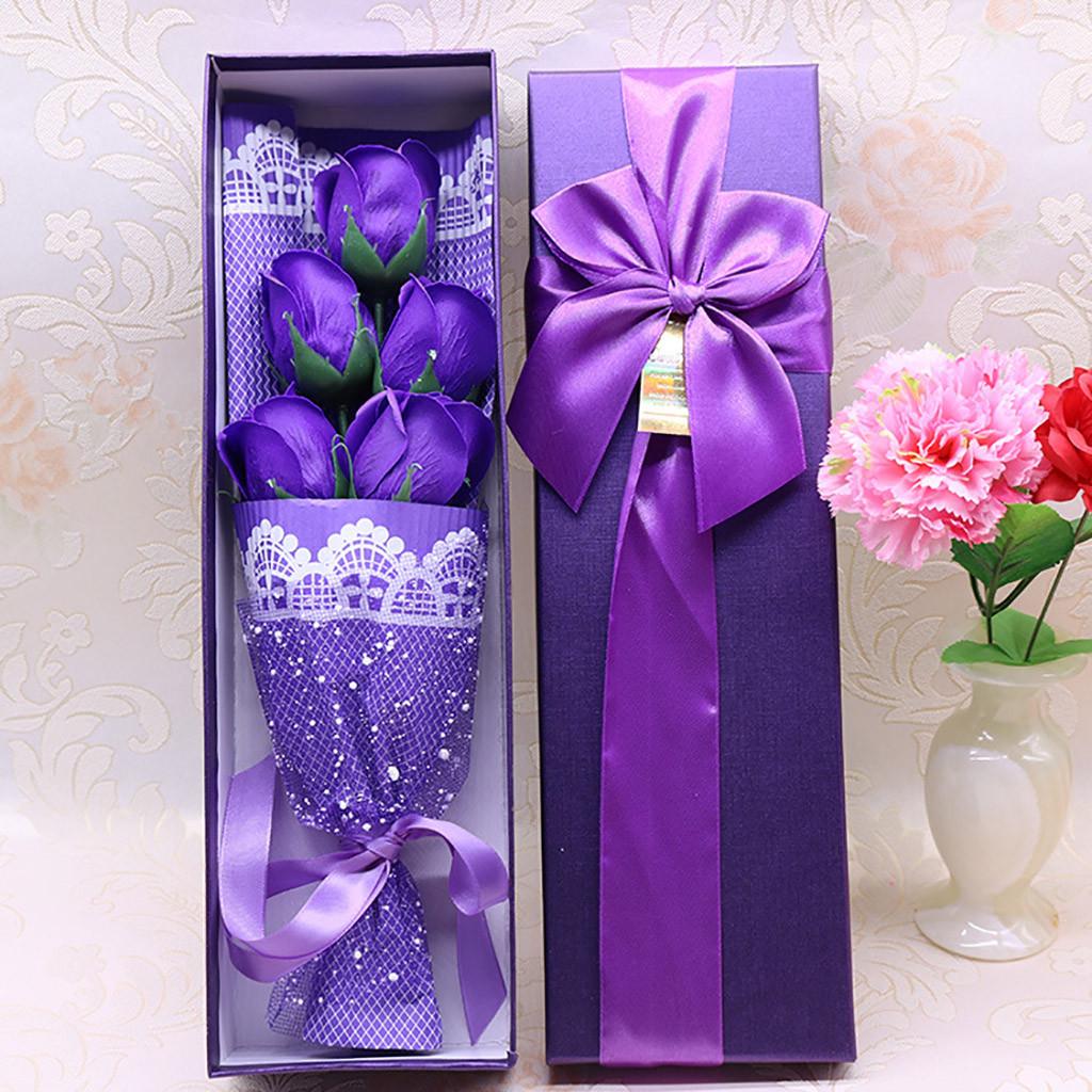 

День святого Валентина 5 шт. ароматическое мыло Цветочный подарок Коробка роз Букет Фестивальный подарок