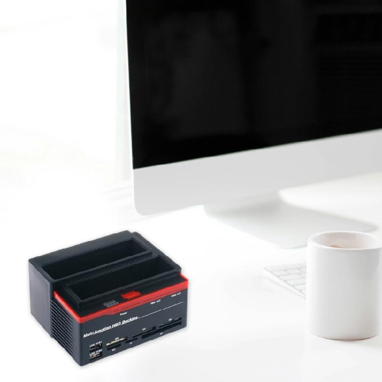 2 Slot Card Reader and Hard Drive Docking Station for IDE Solid Disk with USB3.0 Connection
