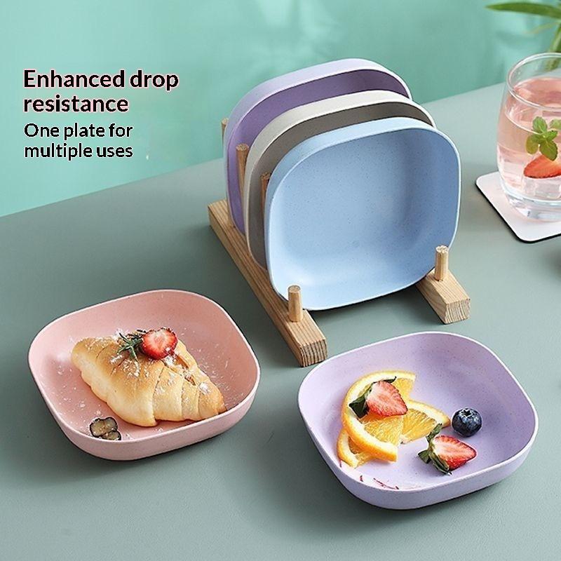10Pcs Set Reusable Fruit & Dessert Plates - Washable, Multifunctional Snack Dishes With Built-In Base For Bones & Candy