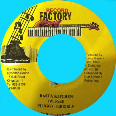 7-Zoll-Schallplatte PLUGGY TERRIBLE - Rasta Kitchen NONE Plattenfabrik 1996 Jamaika Reggae, Ska & Dub Gebraucht