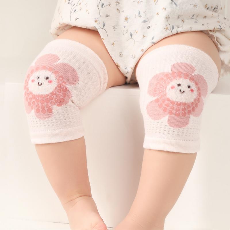 Summer Mesh Breathable Baby Kneepad Cartoon Animal Cotton Thin Boy Girl Knee Protector 0-3 Years Kids Crawl Anti-Slip Knee Pads
