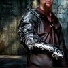 Dwarven Style Blackened LARP Shoulder Armor Fantasy Metal Pauldrons for Cosplay, Reenactment  Medieval Costume