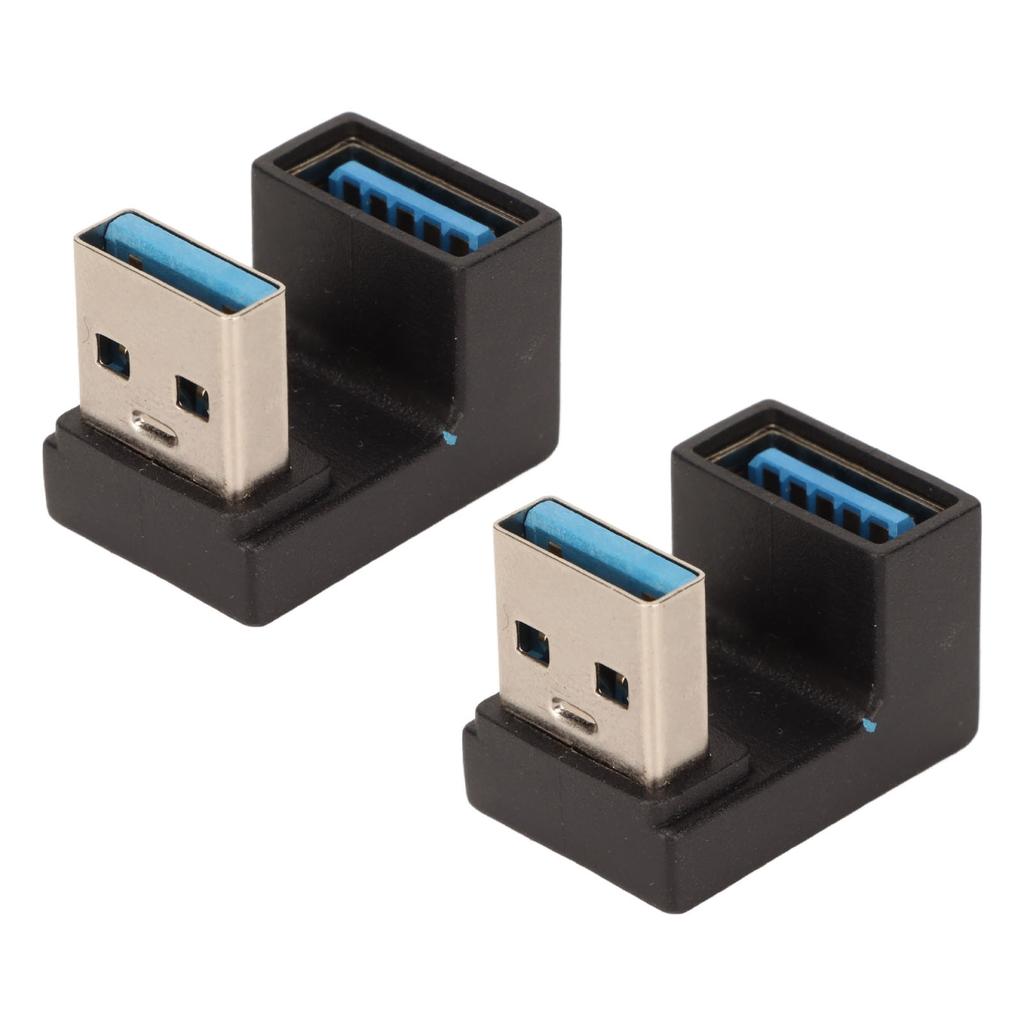 2Pcs USB3.0 Male To Female Adapter 10Gbps Transmission Aluminum Alloy Rapid Heat Dissipation USB3.0 Adapter