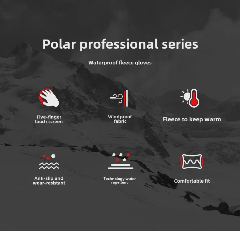 Windproof Non-Slip Unisex Winter Touchscreen Motorcycle Gloves with Plush Lining