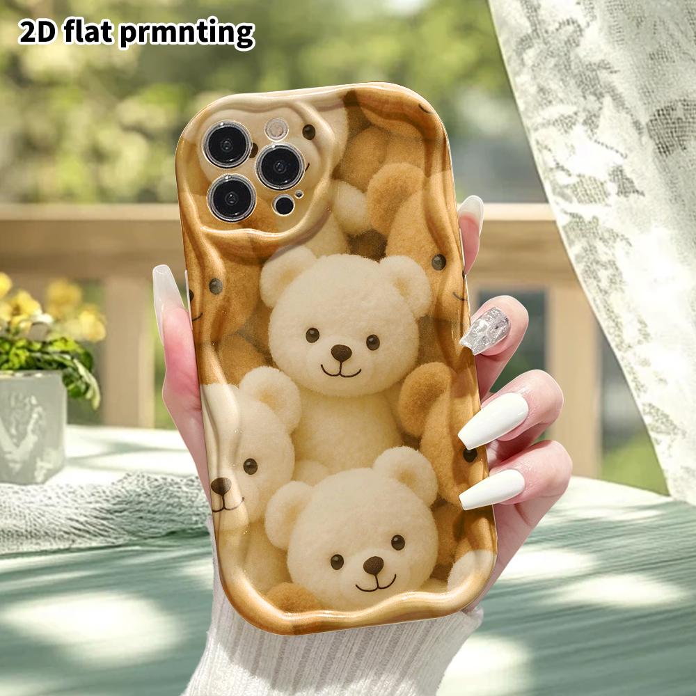 Phone Case: 2D Flat, Fits iPhone 18 17 16 15 14 13 12Pro, Plush Little Bear, Perfect Christmas and Halloween Holiday Gift