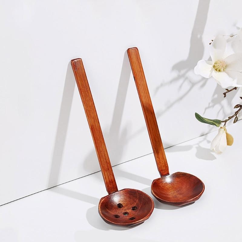 Kitchen Ladles Soup Spoon Wood Serving Spoons Cooking Utensils Wood Kitchen Utensil with Long Straight Handle Enduring