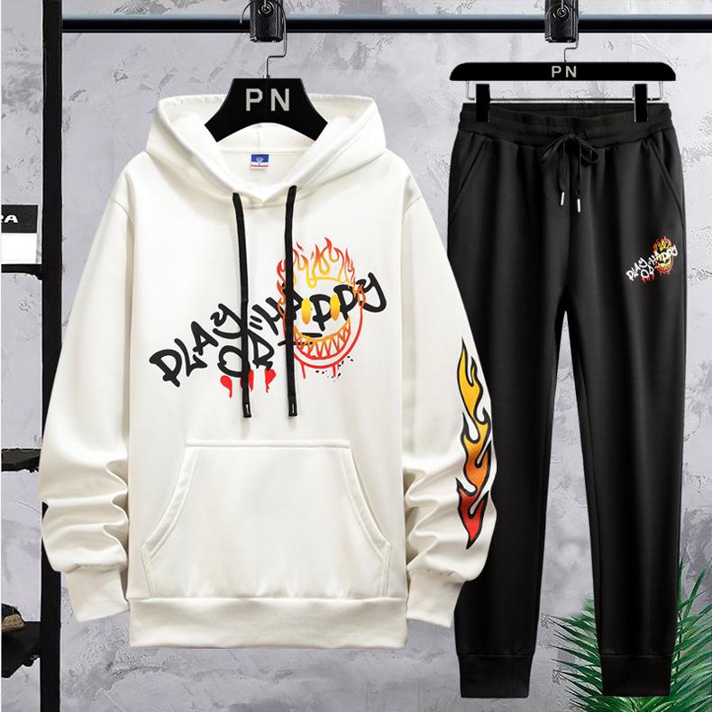 2025 Men's Spring Hoodie & Jacket Youth Two-Piece Set - Trendy High School Style
