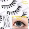 10 Pairs Fluffy Thick 3D Faux Mink Lash Glue Version Full Strip Lashes  Eye Lash Extension