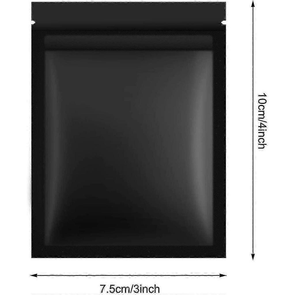 50pcs Holographic Packaging Bags Food Storage Bags (Translucent Matte Black, 7.5x10cm)