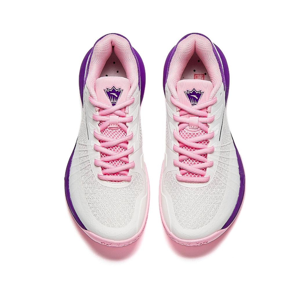 Anta Shunying Pro Badminton Shoes Summer 2026 Women Sneaker White Purple 922624411-4