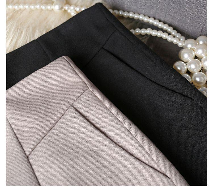 Hohe A-Linien-Shorts aus Wolle mit weitem Bein für Damen - Koreanischer Stil, Schwarz, Herbst/Winter 2025