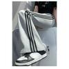 Slim Striped Splicing Micro Pants High Waist Casual Flare Pants for Women