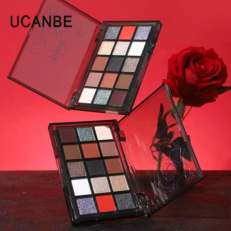 Ucanbe15 Color Eyeshadow Palette Red Robe Dark Black Series Red White Gothic Christmas Play Makeup Cosplay