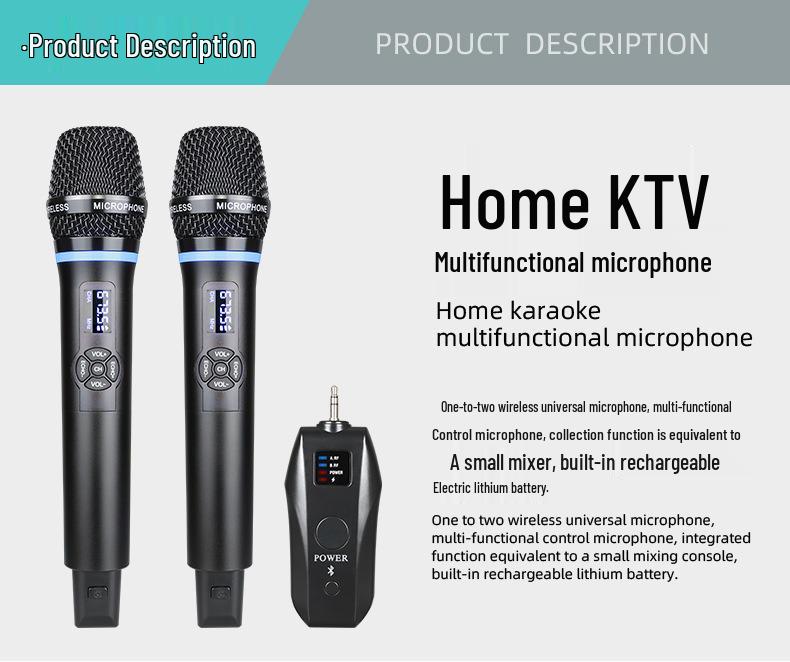 N27 Wireless Bluetooth Microphone for Home KTV with Reverb and Treble/Bass Control