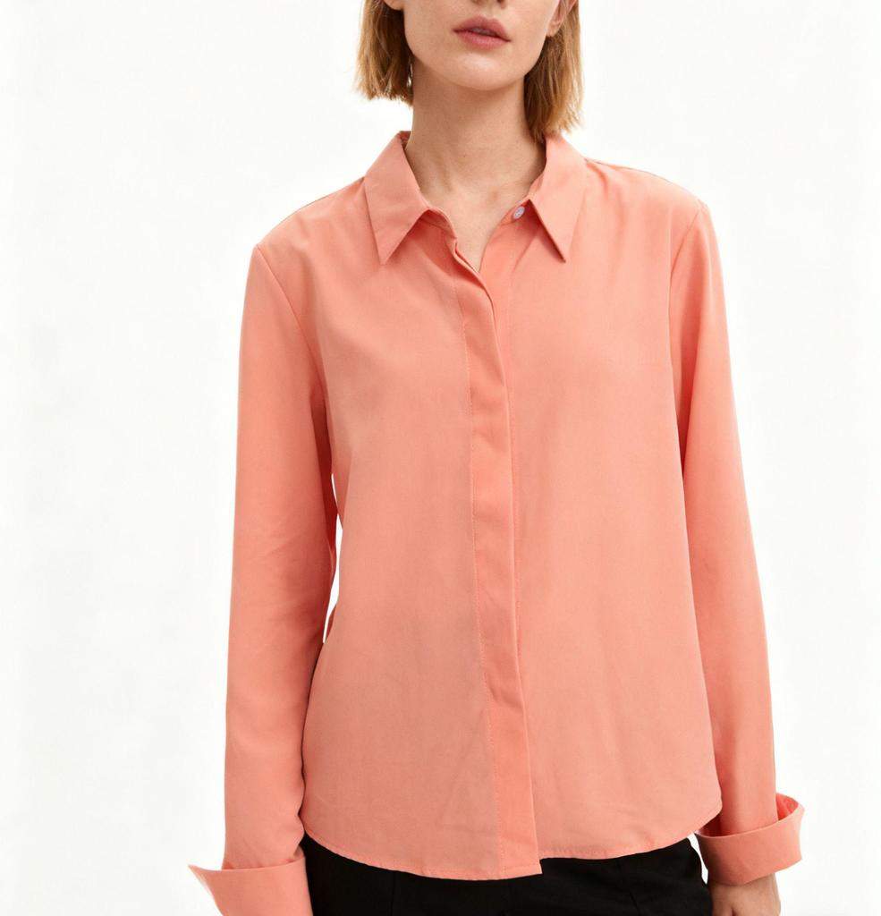 European-American Slim Fit Long-Sleeved Shirt: Elegant & Modern