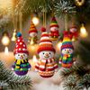 16/32 Stück Bunter Gestrickter Holz-Schneemann Hängender Schmuck Weihnachtsbaum Dekoration Für Kaminsimse Tür Feiertagsdekoration