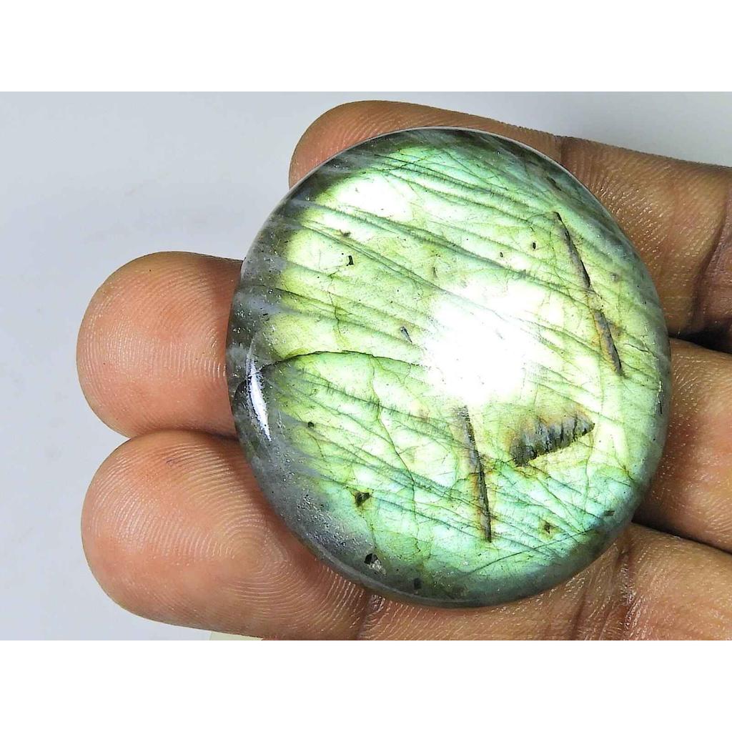 143Cts Natural Labradorite Round Crystal Cabochon loose Gemstone 45X45MM SK-1980