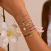 GEMCHIC Women's Bohemian Colorful Natural Stone Beaded Titanium Steel Bracelet Nimai Design