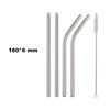 Fruit Juice Straws Mini 160mm Short Rainbow Stainless Steel Metal Straws Straight Bend Reusable Drinking Small 4Straw 1prush