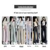 Women's Summer High-Waist Flare Pants - Sun Protection, Thin Ice Silk, Casual Straight-Leg Trousers