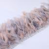 1meter Fancy Turkey Feather Fringe Ribbon 10 -15cm Width Dyed Feathers for Party Costume Dress Decoration Accessory Crafts