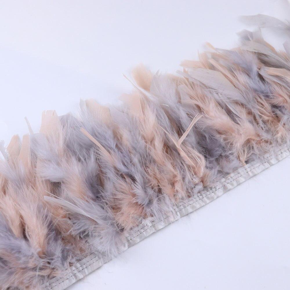 1meter Fancy Turkey Feather Fringe Ribbon 10 -15cm Width Dyed Feathers for Party Costume Dress Decoration Accessory Crafts