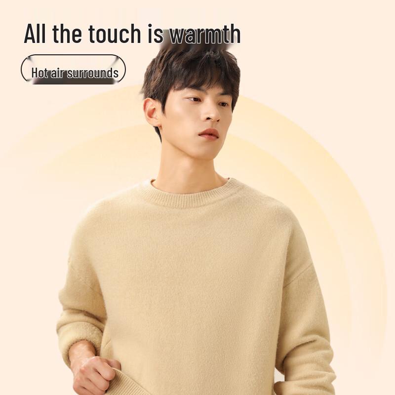 GENIOLAMODE Men's Fleece-Lined Pullover Sweater