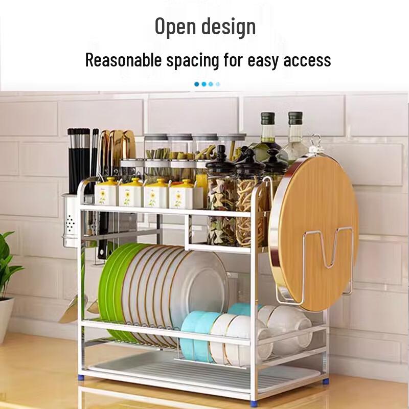 Stainless Steel 3-Layer Kitchen Storage & Drain Rack