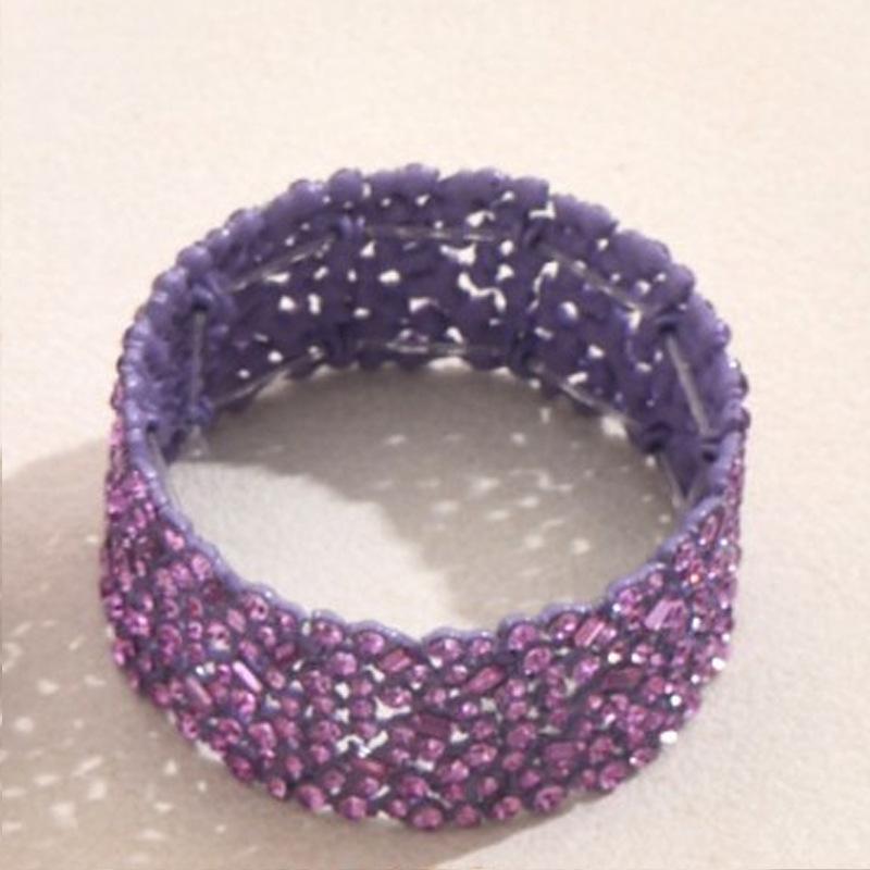 Moda Estilo Europeu e Americano Conjunto de Pulseiras Femininas Personalidade Super Brilhante Design Cravejado de Strass Pulseira de Aba Larga