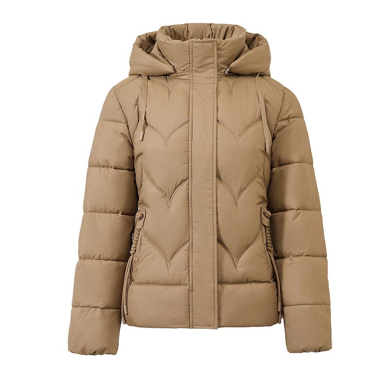 Short cotton clothes women's fashion detachable hat off cotton jacket thickened warm padded jacket winter 2025 new