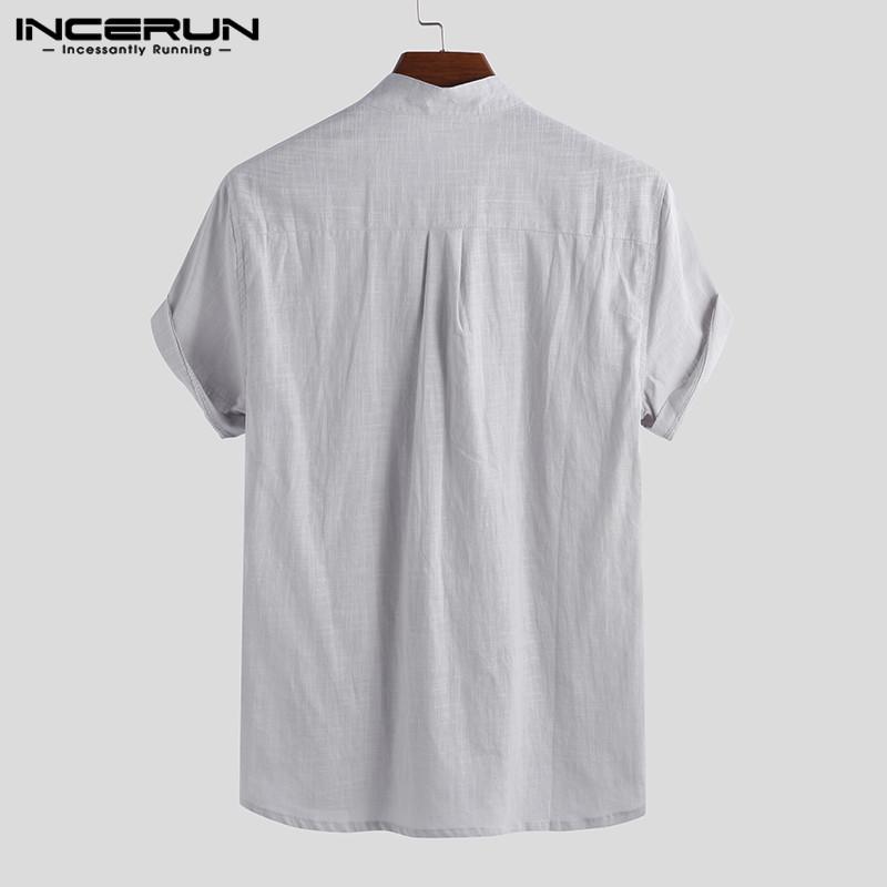INCERUN Καλοκαιρινά κοντομάνικα πουκάμισα Gentleman Streetwear