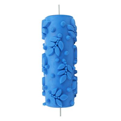 Mönsterfärgroller 5 tum Gummi Återanvändbar Mångsidig Dekorativ Konst Texturrulle för Vägg Dörr