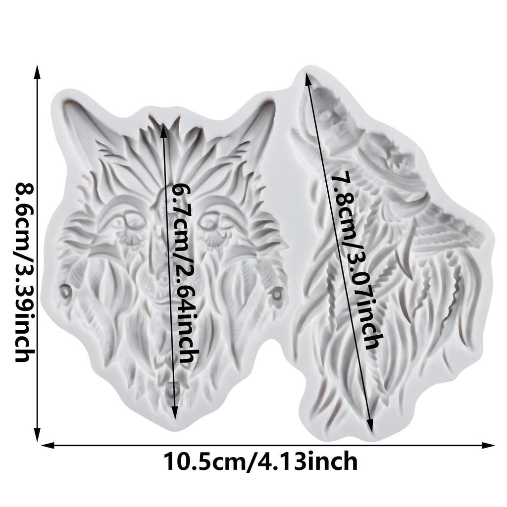 Lion Silicone Molds Wolf Fondant Mold Cake Decorating Tools Cupcake Topper Chocolate Candy Craft Gum Paste Polymer Clay