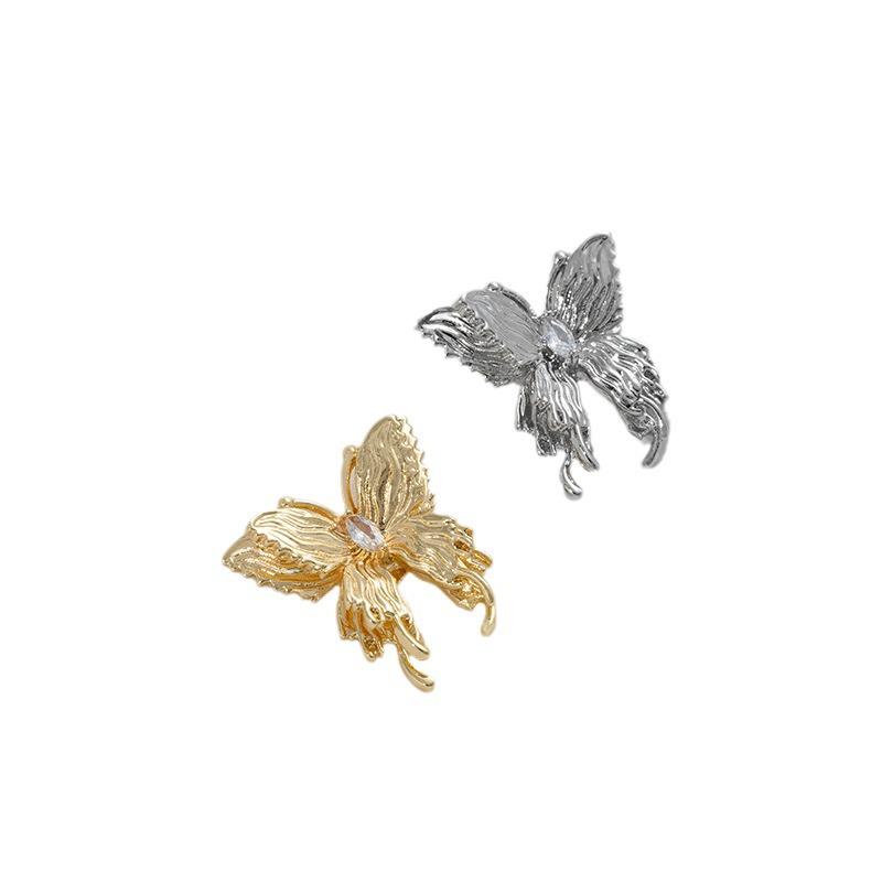 14K Gold-filled 3D Double-layer Butterfly Spacer Pendant for DIY Pearl Bracelet & Necklace Jewelry