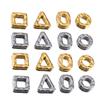 5pcs Stainless Steel Hollow Square Heart Round Charms Stone Texture Pendants for DIY Jewelry Findings Necklace Earrings Supplies