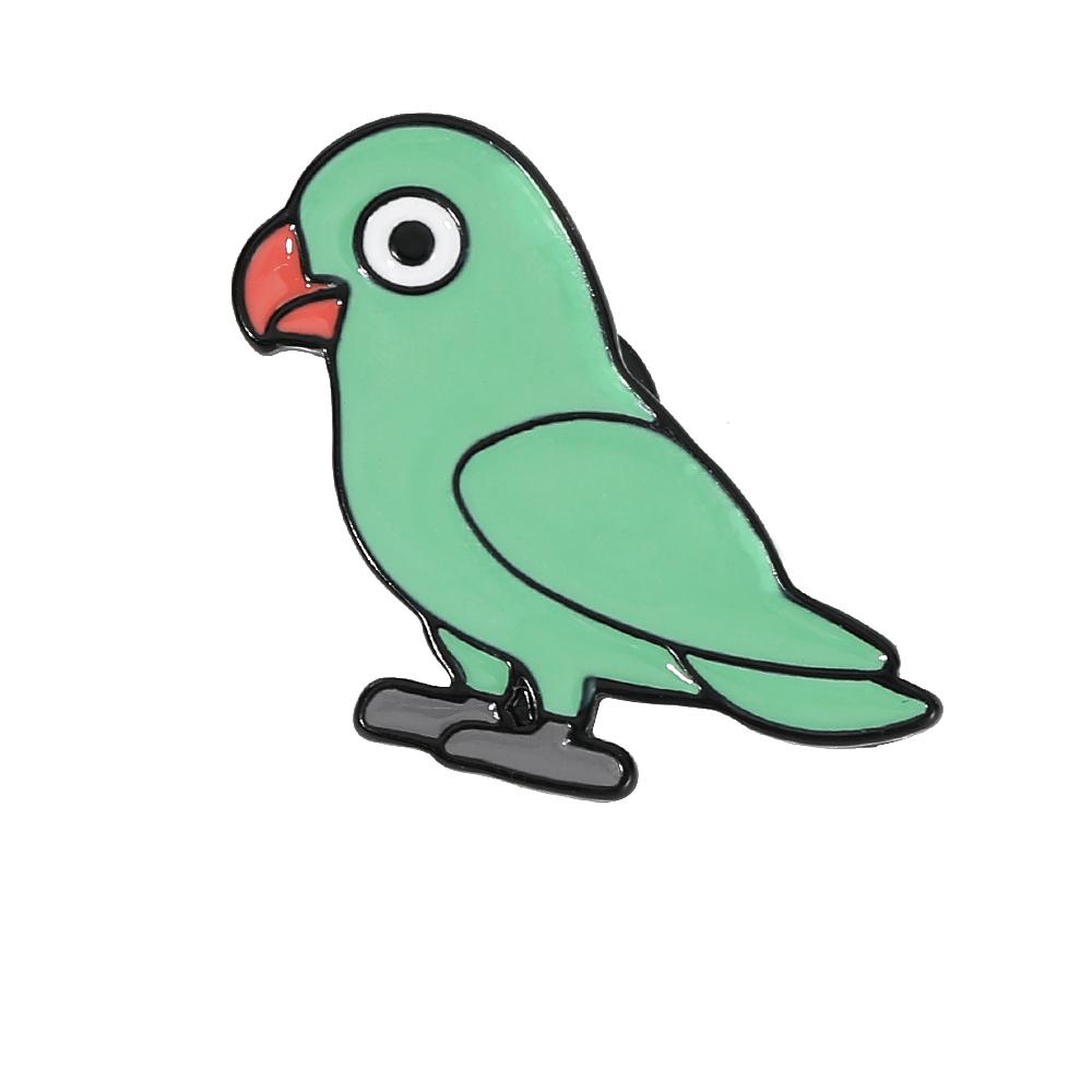 

New Cute Cartoon Parrot Enamel Brooches Parakeet Bird Pins For Backpack Clothes Hat Bag Jewlery Decoration