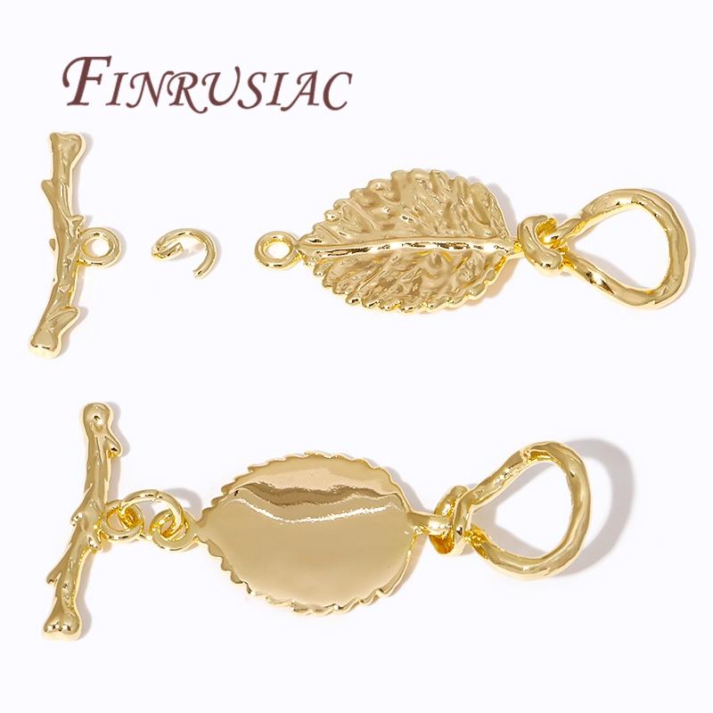 2/4Pcs 18K Gold Plated Toggle Clasps For Jewelry Making Supplies,Brass OT Clasp Connector For Bracelets Findings DIY