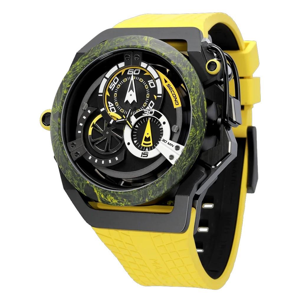 Mazzucato Rim Monza Reversible Chronograph Twin Dial Automatic F1-YWBLK Men's Watch