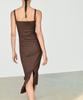 Masimodutti Cotton Blend Strap Midi Dress