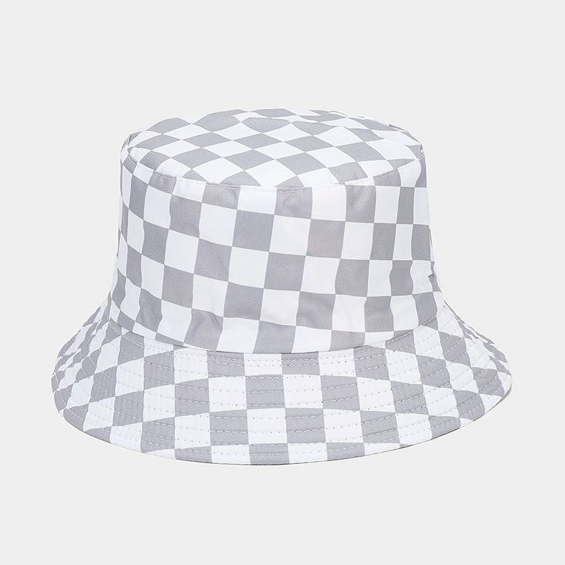 Neue Mode Karierter Bob Hut Fischerhut Damen Herren Wendbar Reise Strand Angeln Kappe Streetwear Hip Hop Hüte