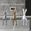 Queen-b Rabbit Figurine, Decorative Ornament, Nordic Style, Modern, Cute, Stylish, Simple, 20cm, Living Room Ornament, Rabbit Display, Ceramic (Gold)