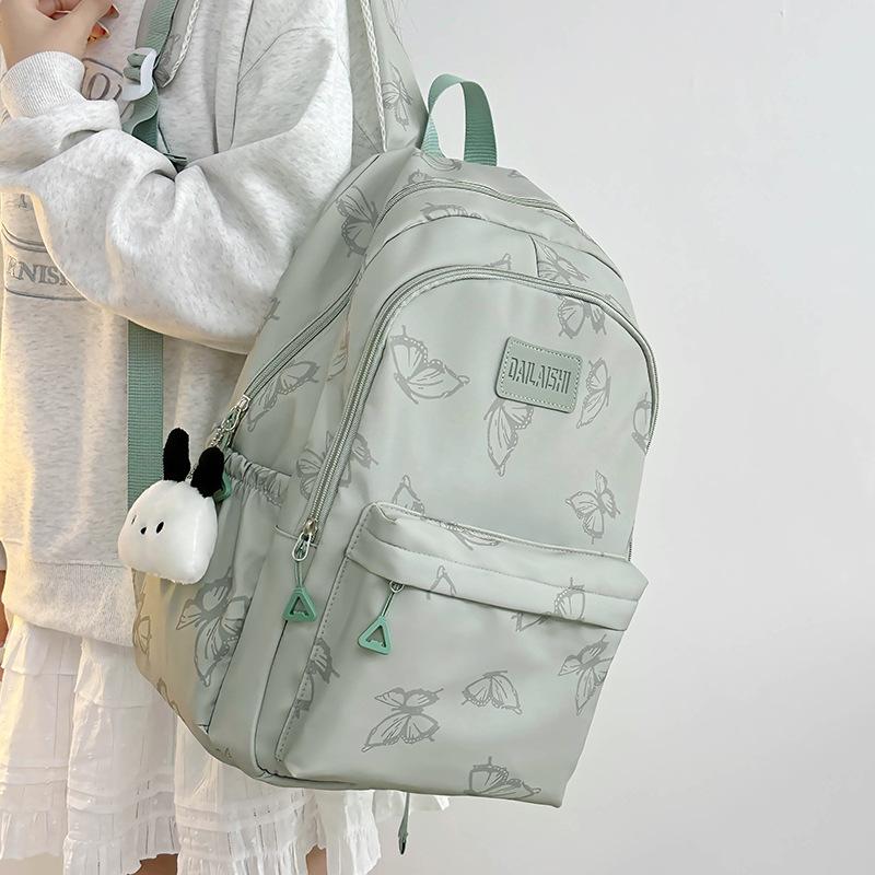 Japanese Ins Style Butterfly Backpack for Women Junior High School Girls School Bag Large Capacity Travel Light Backpack