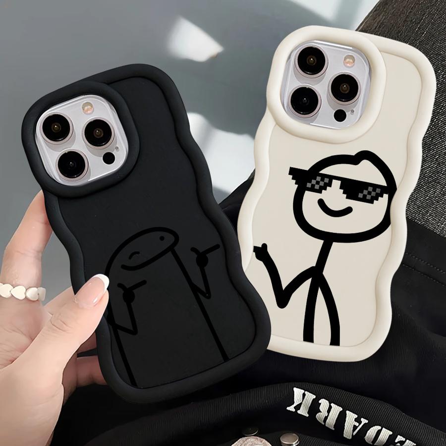 Soft Phone Cover Case for iPhone 12 14 13 8 17 Air 15 Plus XR 11 16 Pro Max Cool Line People