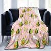 Süße Avocado Lustige Kawaii Fruchtdecke Weiche Leichte Überwurfdecken Gemütliche Flanell Bettüberwürfe für Sofa Couch Reise Zimmer Dekoration