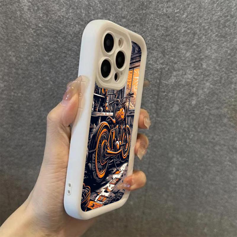 Motorcycle And Bike Ride Speed Vintage Phone Case,For iPhone 17 Air 16 15 13 12 11 ProMax Pro Plus,Smooth Touch Protective Cover